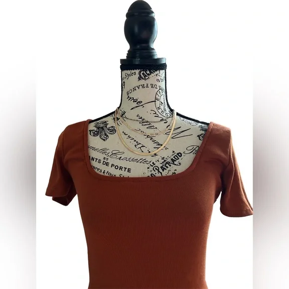 NWT Ribbed Catsuit | Rust One-Piece | Stretchy & Flattering Fit – S, L, XL - Picture 2 of 4